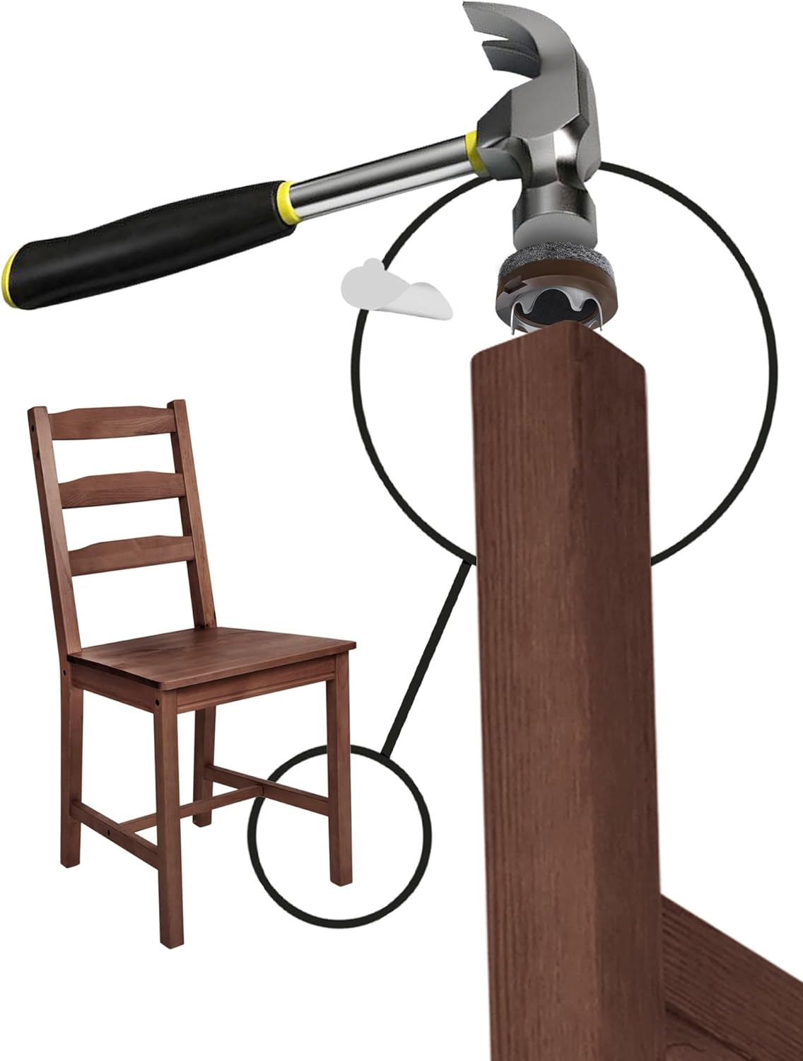 GorillaFelt Chair Leg Floor Protectors/Felt Chair Glides (Set of 16) Tap-On Felt Furniture Pads Guaranteed to Stay On, 1 Inch Round Chair Sliders