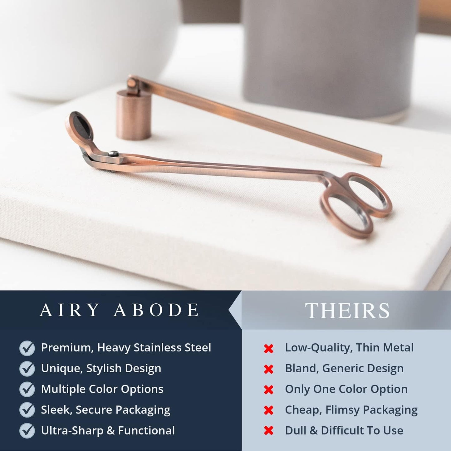 Candle Wick Trimmer and Candle Snuffer Accessory Set – Pick Your Color