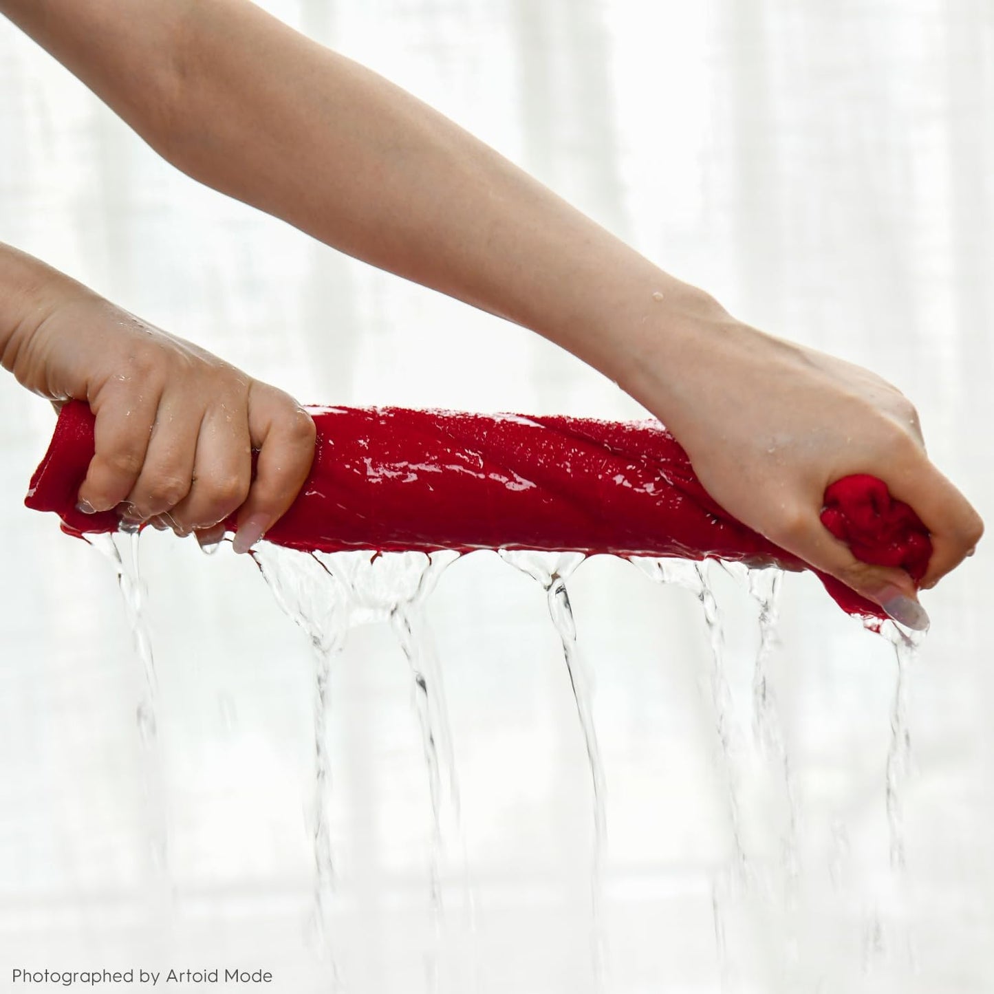 Artoid Mode Checkered Designed Cotton Beige Red Terry Kitchen Dish Cloths, 12x12 Inch Soft Absorbent Quick Drying Cleaning Kitchen Rags Set of 6