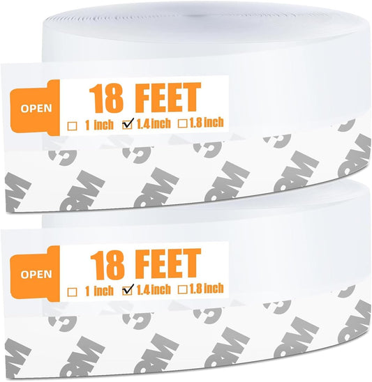 Bruiefpap 36 Ft Silicone Door Weather Stripping, Self-Adhesive Door Seal Strip Tape, Transparent, 35mm, 1.4 inches Wide, 36 Feet Long