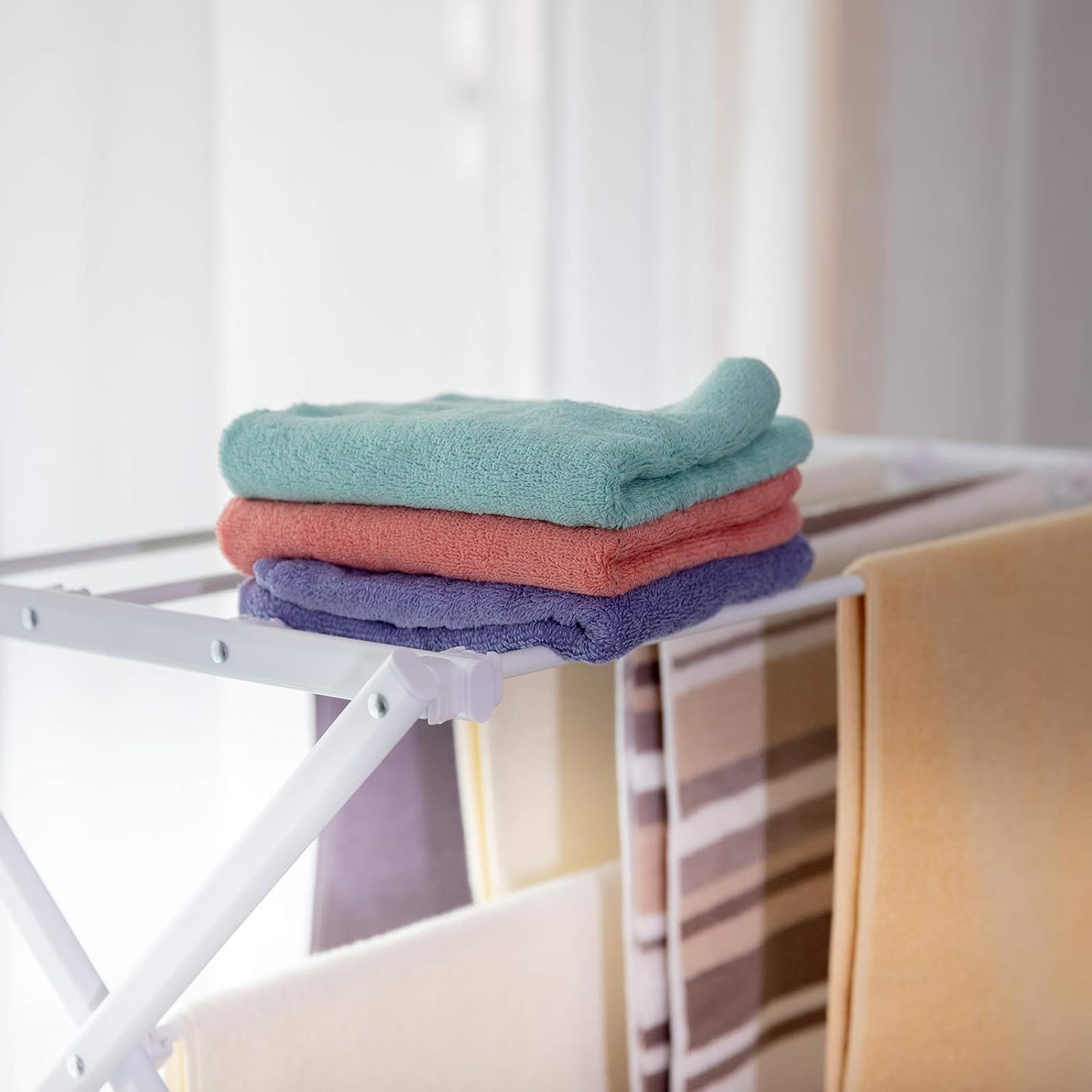 3 Tiers Foldable Clothes Drying Rack, Vertical Laundry Rack Portable and Collapsible for Storage Indoor Outdoor, White