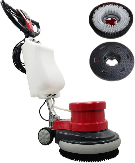 Commercial Floor Cleaning Machine 17" Floor Cleaner and Polisher Industrial Ground Scrubber Buffer with Three Brushes for Floor Cleaing, 110V