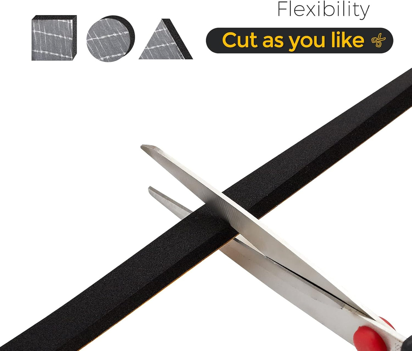 13 Feet Weather Stripping Door Seal, 1" Wide X 1" Thick Door Seal Strip High Density Foam Tape Adhesive Strip for Door Soundproofing,Window Insulation (1" x 1" x 13FT,Black)