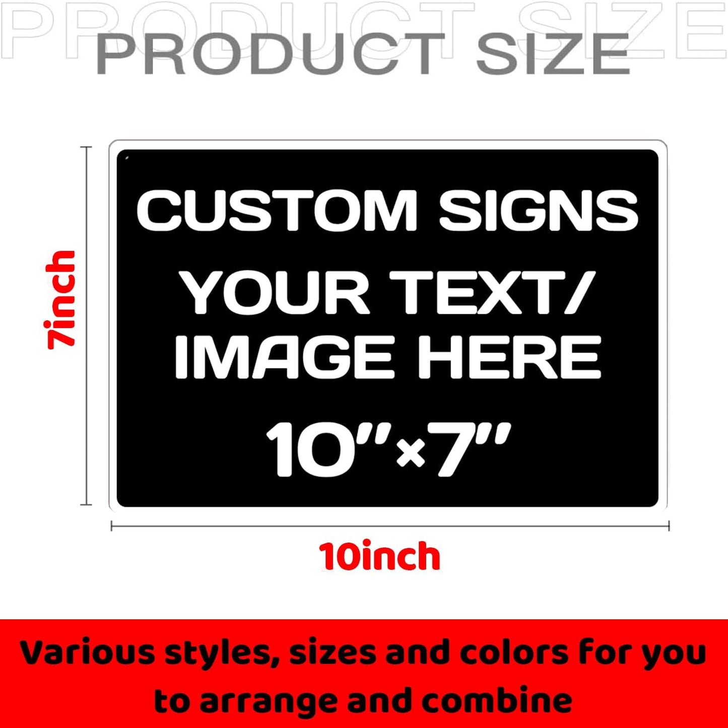 Aluminum Weatherproof Metal Signs - Custom Text & Picture, Multiple Sizes, Black & White Traffic Regulation Signs