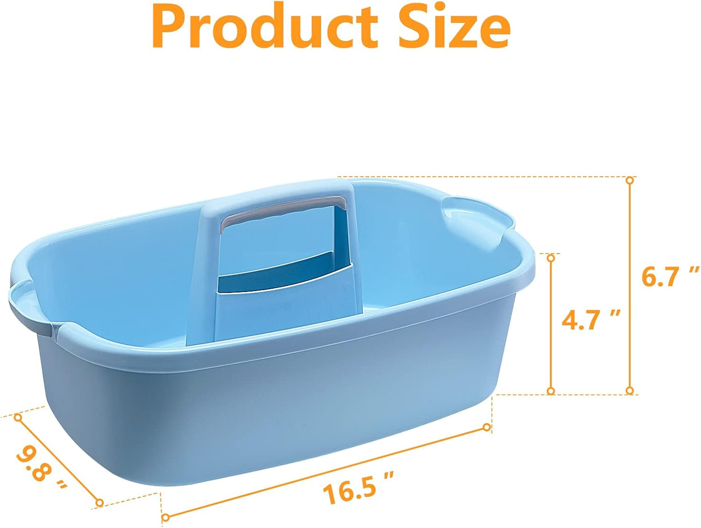 Multi-Purpose Plastic Cleaning Caddy with Handle, Shower Caddy Organizer/Storage Basket/Totes Portable for Bathroom Supplies, Cleaning Products, Under Sink Tool, Housekeepers (Blue)