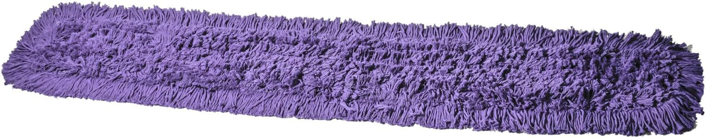 Commercial Dust Mop Replacement Head – 48 x 5 in. Cotton Nylon Reusable Mop Head – Industrial Dust Mop Refill for Floor Cleaning & Janitorial Supplies, Purple