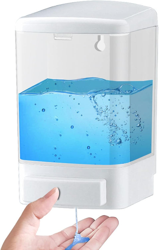 Manual Soap Dispenser Bathroom Kitchen Wall Mounted Commercial Soap Dispenser for Liquid Containers Shampoo Gel Chamber Plastic - (33.8 oz) 1000ml