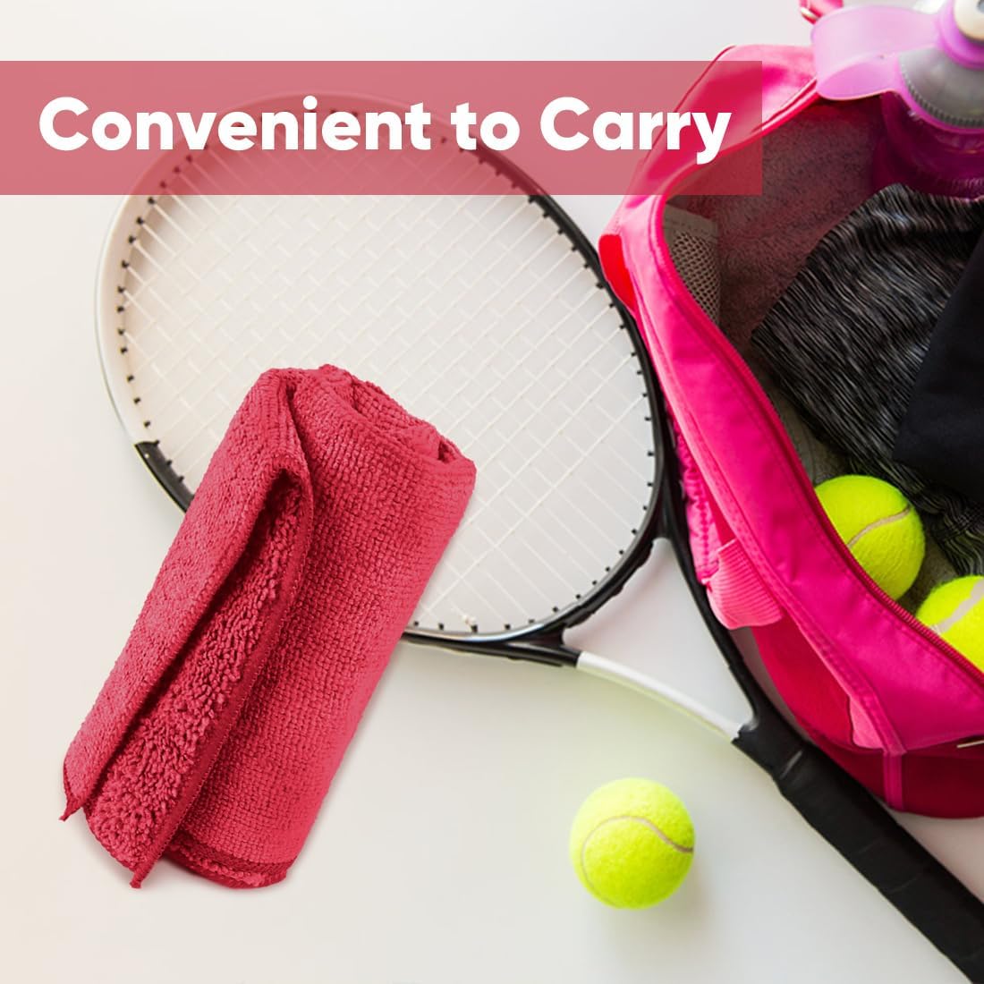 HOMEXCEL Red Microfiber Washcloths 12 Pack, Highly Absorbent and Soft Face Towel, Multi-Purpose Wash Cloths for Bathroom, Gym, Hotel, Spa and Kitchen,12x12 Inch