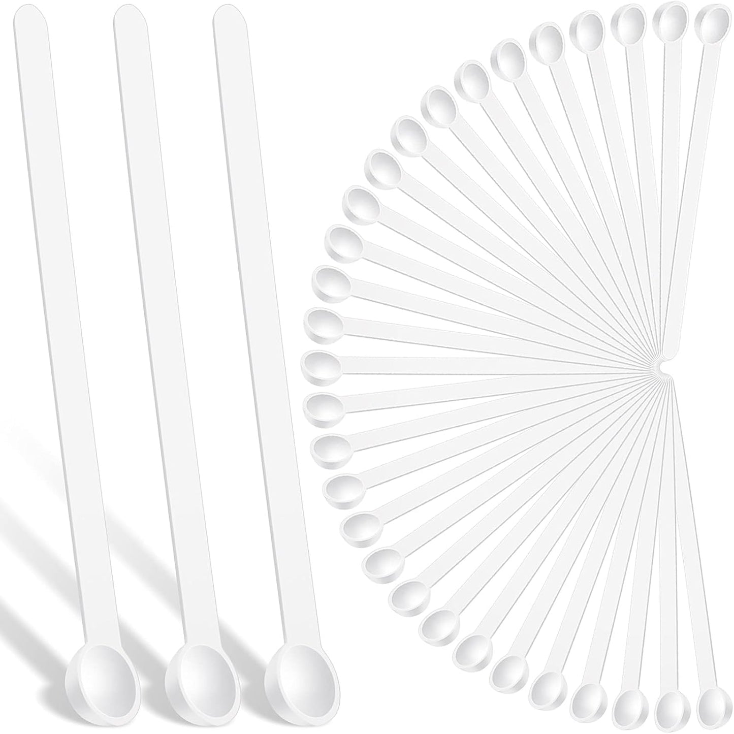 Honeydak 1/32 Teaspoon Micro Scoops 150 Milligram Mini Measuring Spoons Tiny Little Plastic Scoop for Measuring Cosmetics, Powders, Glitter and Seasoning(White, 32 Pieces)