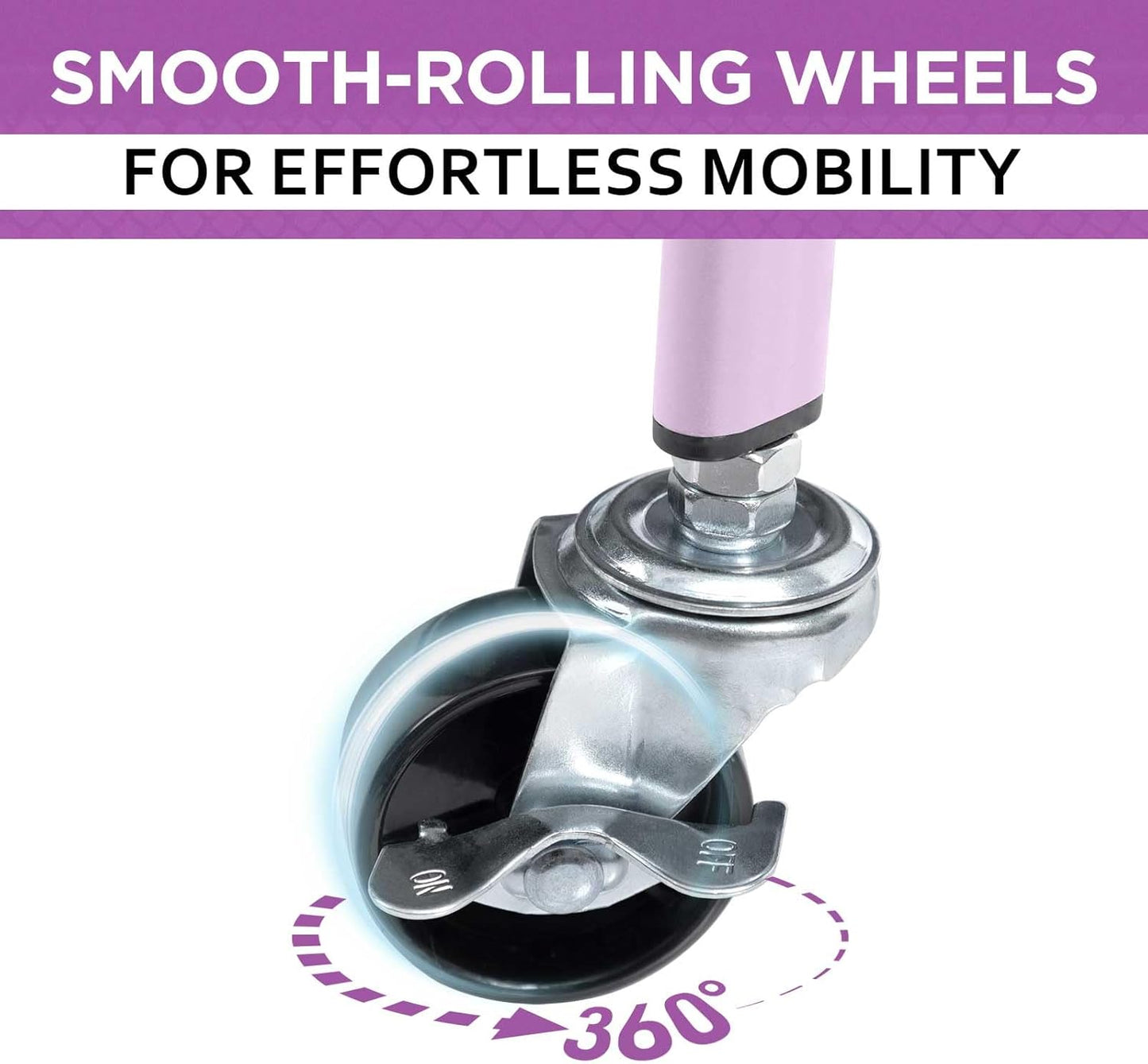 AGTEK Makeup Cart, Movable Rolling Organizer Cart, 3 Tier Metal Utility Cart with Lockable Wheels for Home & Office, Purple