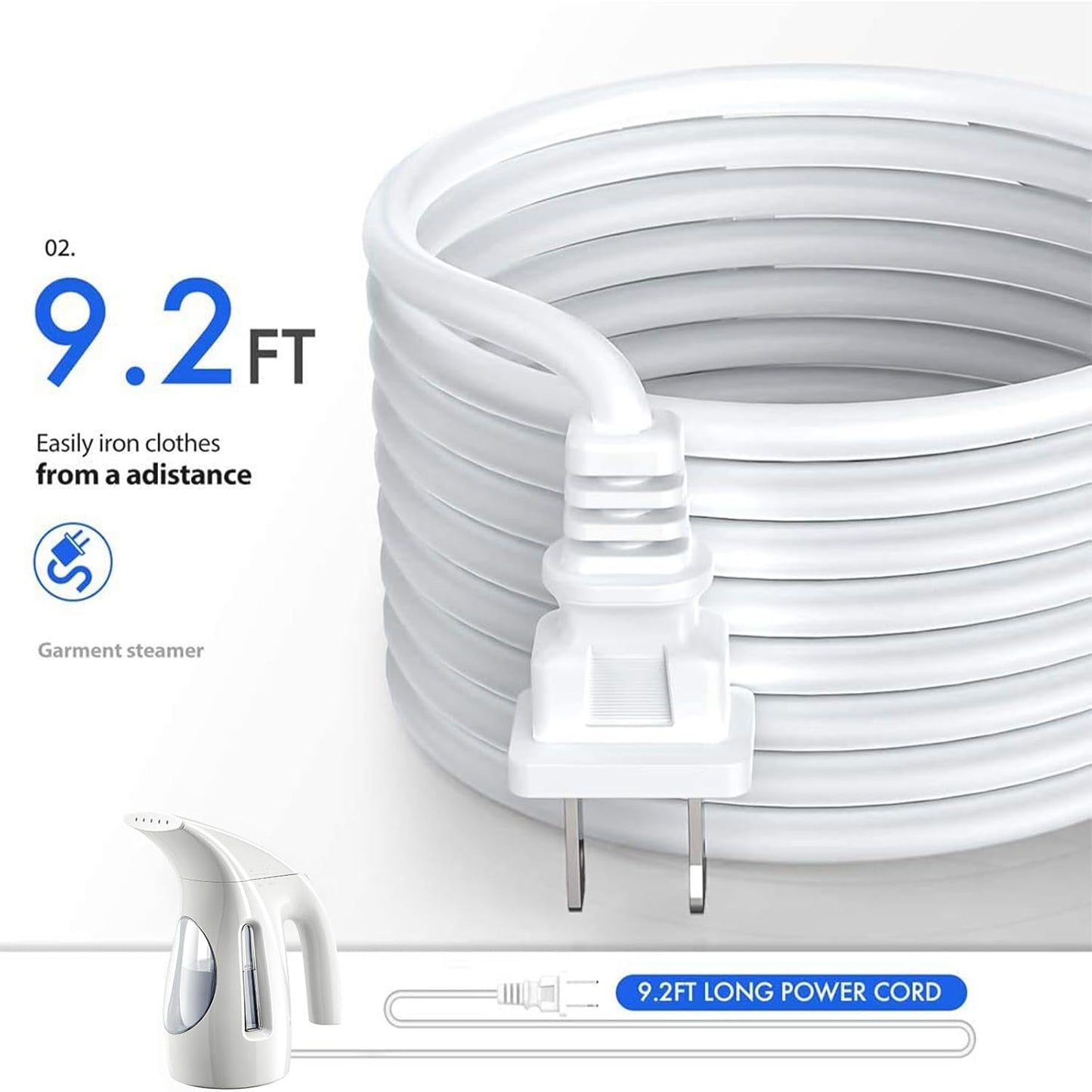 HiLIFE Steamer for Clothes, Portable Handheld Design, 240ml Big Capacity, 700W, Strong Penetrating Steam, Removes Wrinkle, for Home, Office and Travel(ONLY FOR 120V)(White)