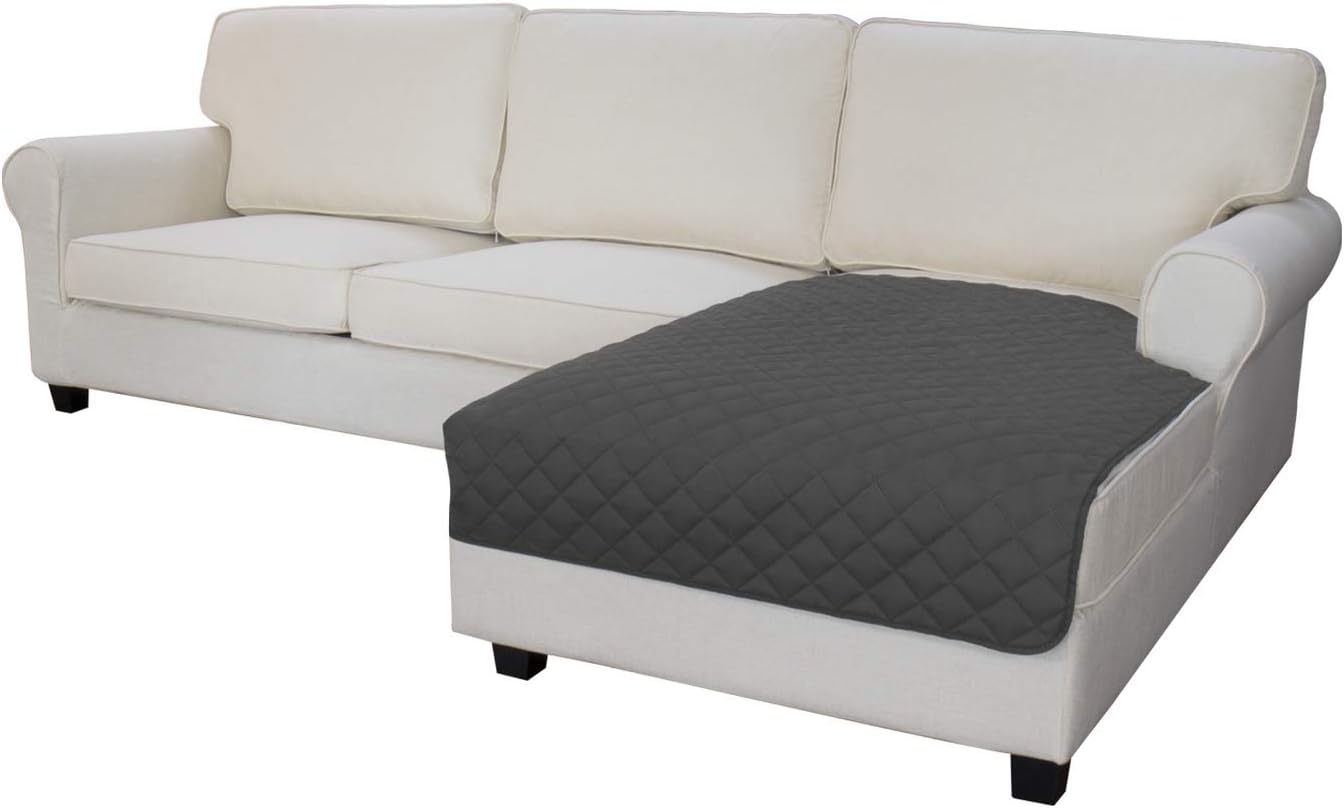 Easy-Going Sectional Couch Covers for Dogs L Shape Sofa Cover Reversible Sofa Slipcover Chaise Lounge Cover Furniture Protector Cover for Pets Dog Cat (42 x 52 inches, Dark Gray/Dark Gray)