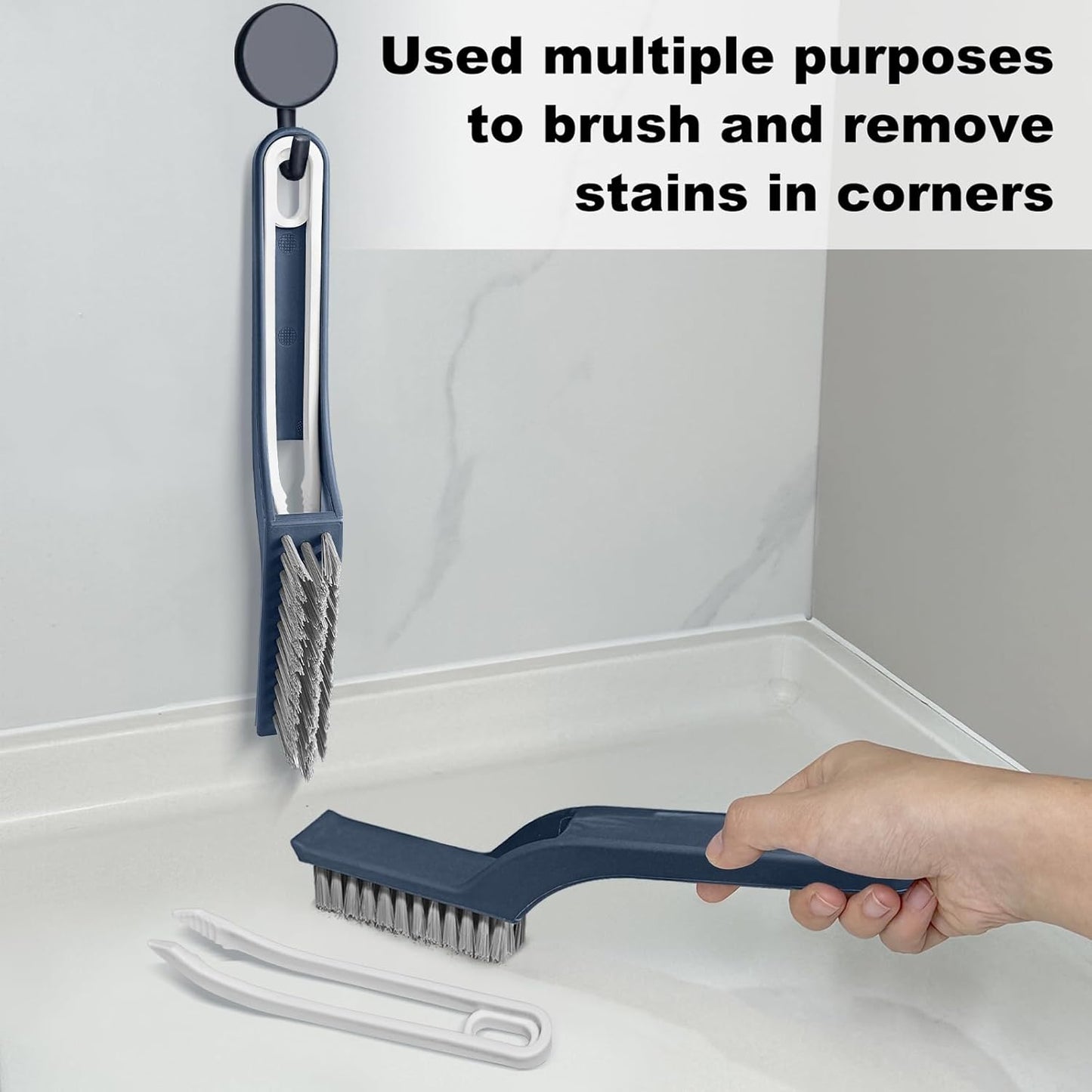 Bristle Brush - Hard Bristle Crevice Cleaning Brush Tools for Household Use, Kitchen, Bathroom, Window, Toilet, Corners, Multi Purpose Hard Bristle Brushes for Deep Cleaning Gap (2 pcs)