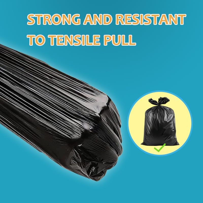 55-60 Gallon Black Trash Bags 200 Bags by RayPard Extra Large Multi-Use Heavy Duty Commercial Garbage Bags, Lawn And Leaf Bags, Outdoor Yard Waste Bag, Contractor Workshops Trash Bin Liner