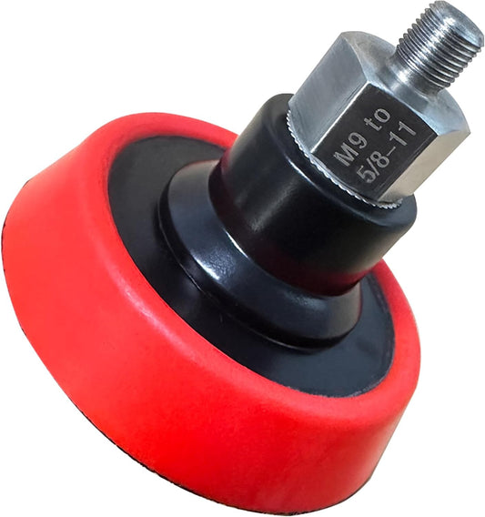 3" Hook and Loop Sanding/Polishing Backing Pad, M9 to 5/8-11 Hex Grinding Bit Thread Adapter, for Milwaukee M12 Polishers/Sanders with M9 Spindle Threads