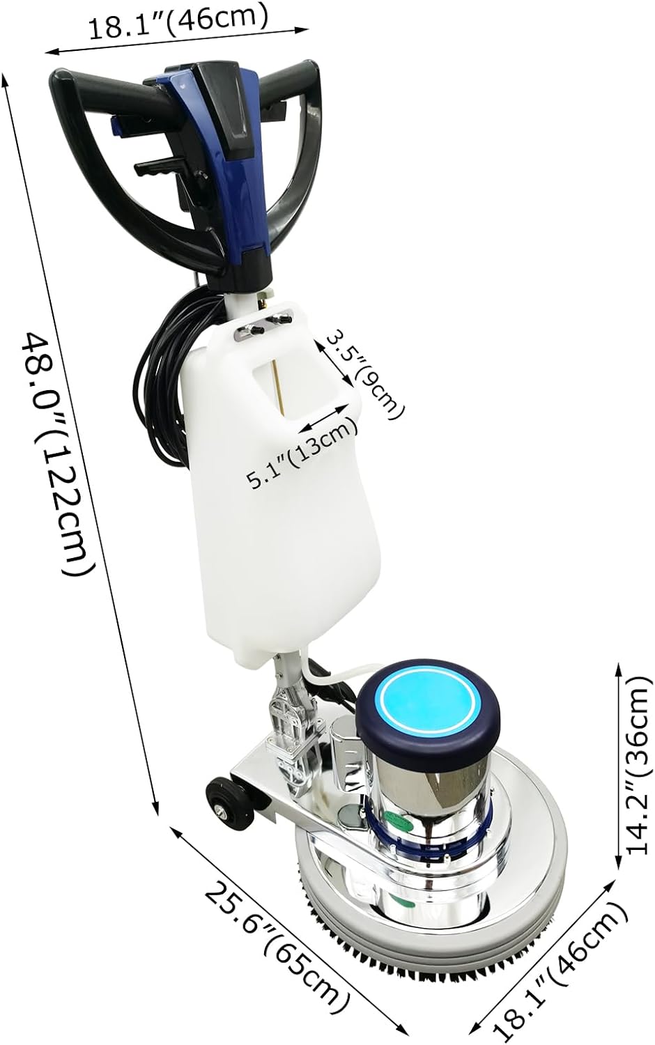 Floor Scrubber Buffer Polisher Commercial Floor Scrubber Machine 18" Tile Floor Cleaning and Polishing Machine 110V 1100W