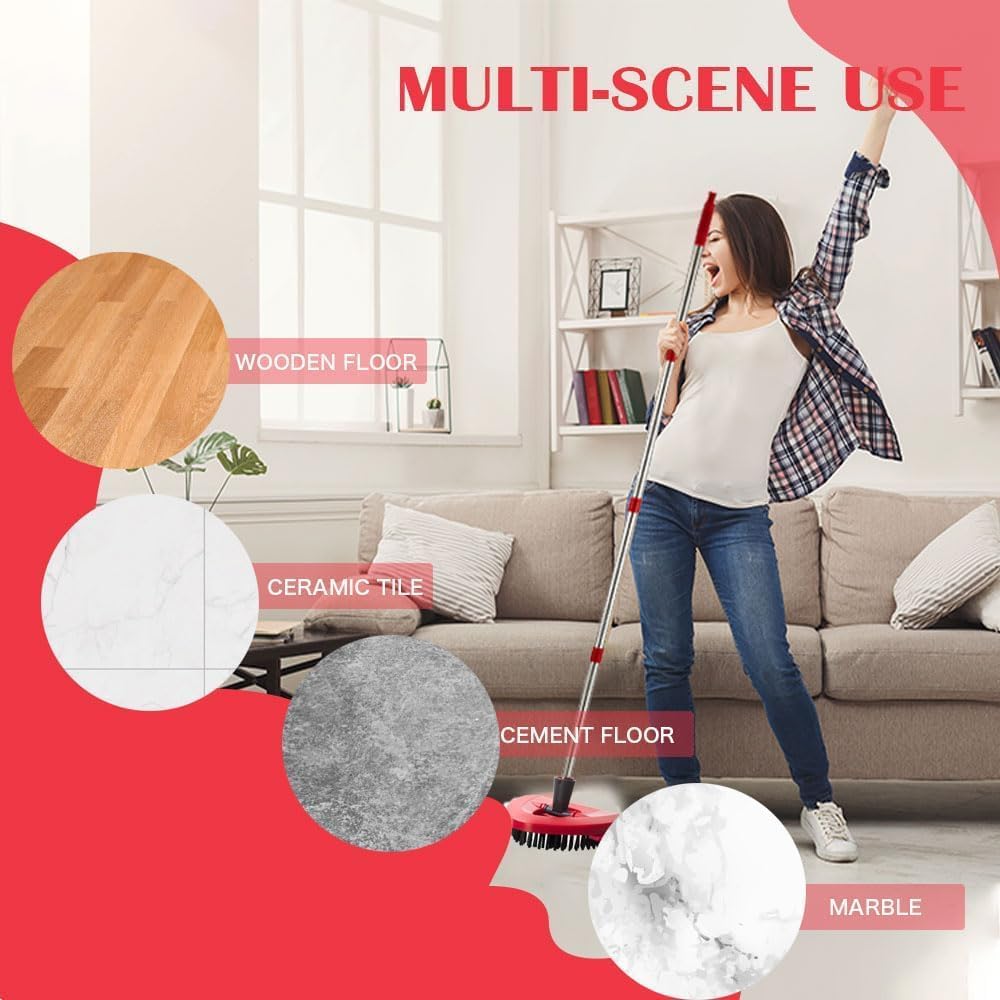 Mop Head Replacements Mop Handle for Ocedar,Adjustable Stainless Steel 4 Sections Mop Handle for O-Cedar,Mop Base and Scrub