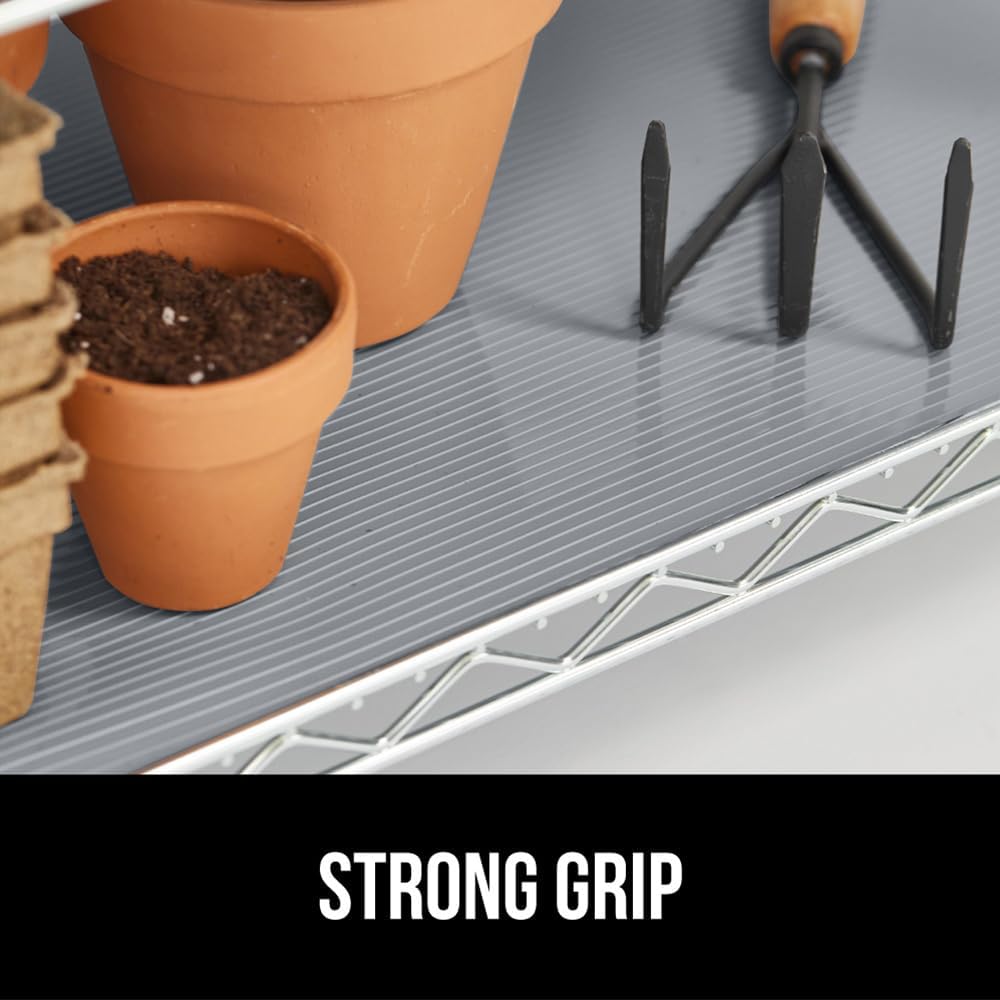 GORILLA GRIP DuraGuard Shelf Liner, 17.5x30 Non-Adhesive Cabinet Liners for Kitchen Drawers, Shelves, Refrigerator, Pantry Storage, Bathroom Closet, Durable Waterproof BPA Free Ribbed Plastic, Gray