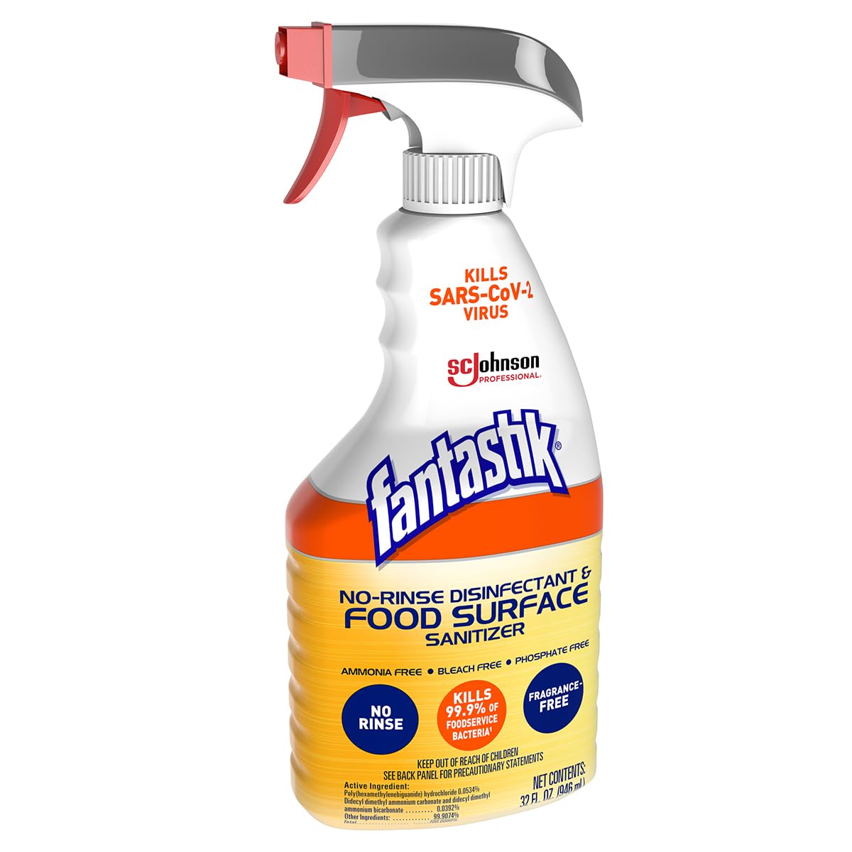 SC Johnson Professional Fantastik No Rinse Disinfectant & Food Surface Sanitizer 32oz
