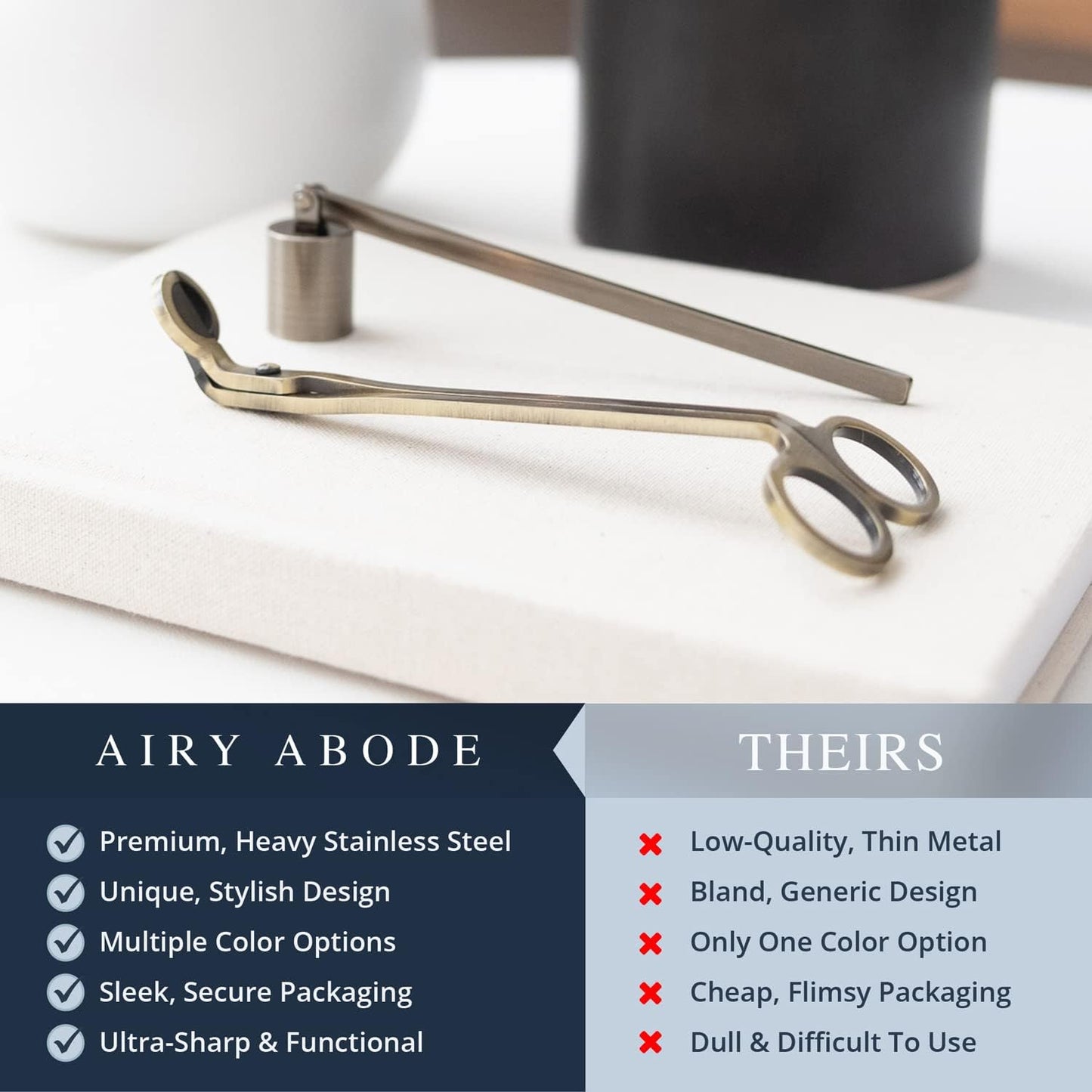 Candle Wick Trimmer and Candle Snuffer Accessory Set – Pick Your Color