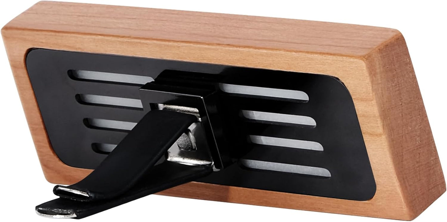 4 Refreshing Scent Bags Wood Car Air Freshener Vent Clip (Burlywood, Amber)- Natural Scent Diffuser for Car, Truck & SUV Premium Essential Oil Starter Kit Gift for Men & Women