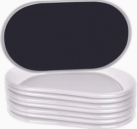 Ezprotekt 8 Pack Large Furniture Movers Sliders for Carpet, 9 1/2" x 5 3/4" Reusable Oval Furniture Moving Pads for Heavy Duty Bed Sofa Fridge Couch Cabinet, Move Items Quickly and Easily (Beige)