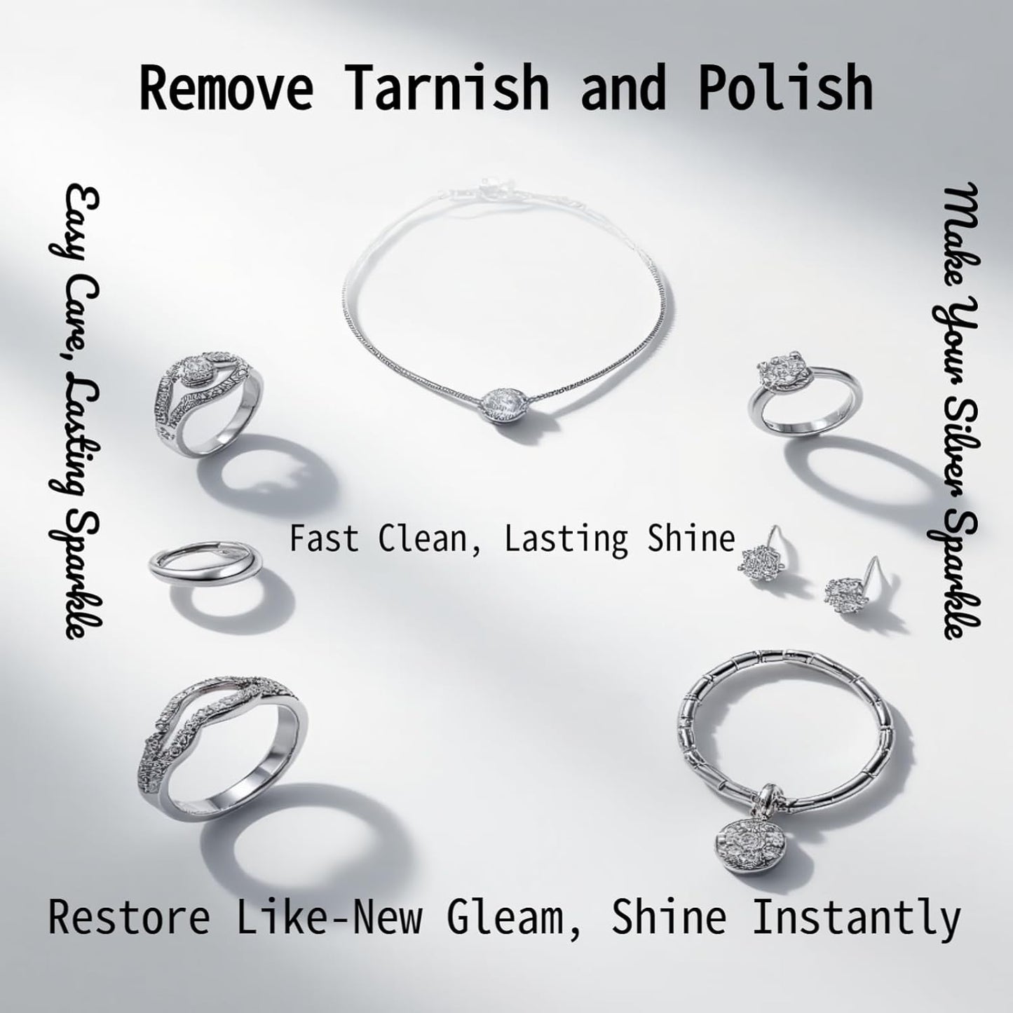 50 Pieces Jewelry Cleaning Cloths Polishing Cloths Sterling Silver, Sterling Gold, Platinum, Coins, Watches Small Polishing Cloths (3.54 in. x 3.54 in.)