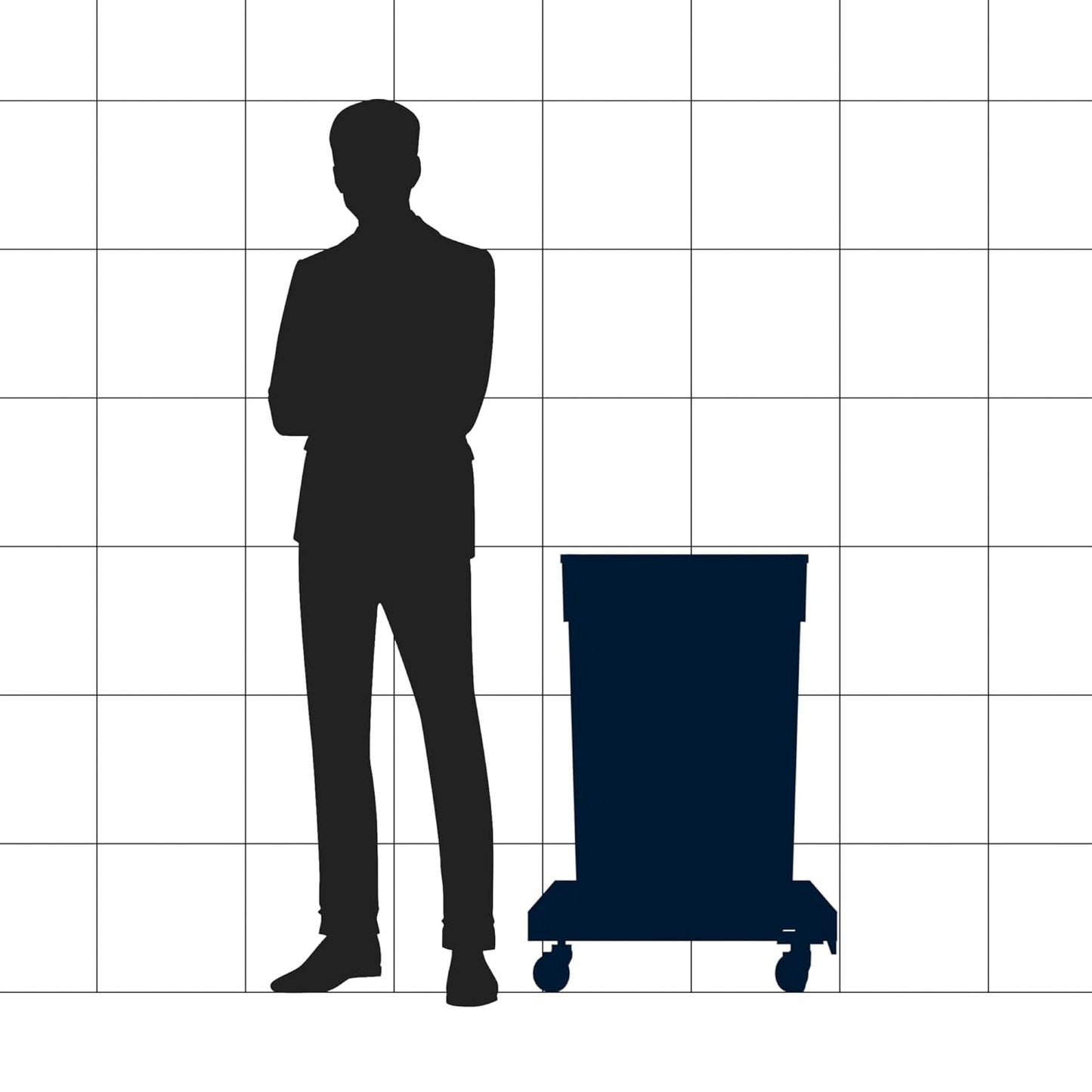 23 Gallon Yellow Slim Jim Trash Can with Bottle Lid and Dolly