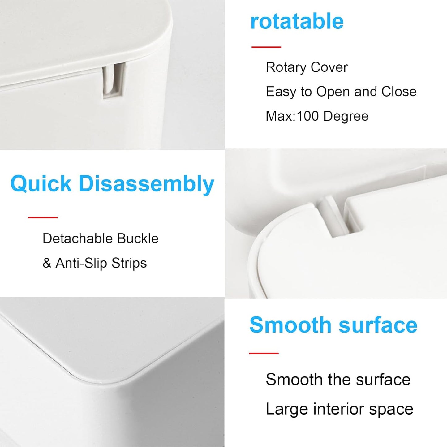 2Pcs Diaper Wipes Dispenser, Refillable Wipe Container, Wipe Container with Sealing Design Lid, Keep Wipes Fresh,Wet Wipes Cases (White/Black)