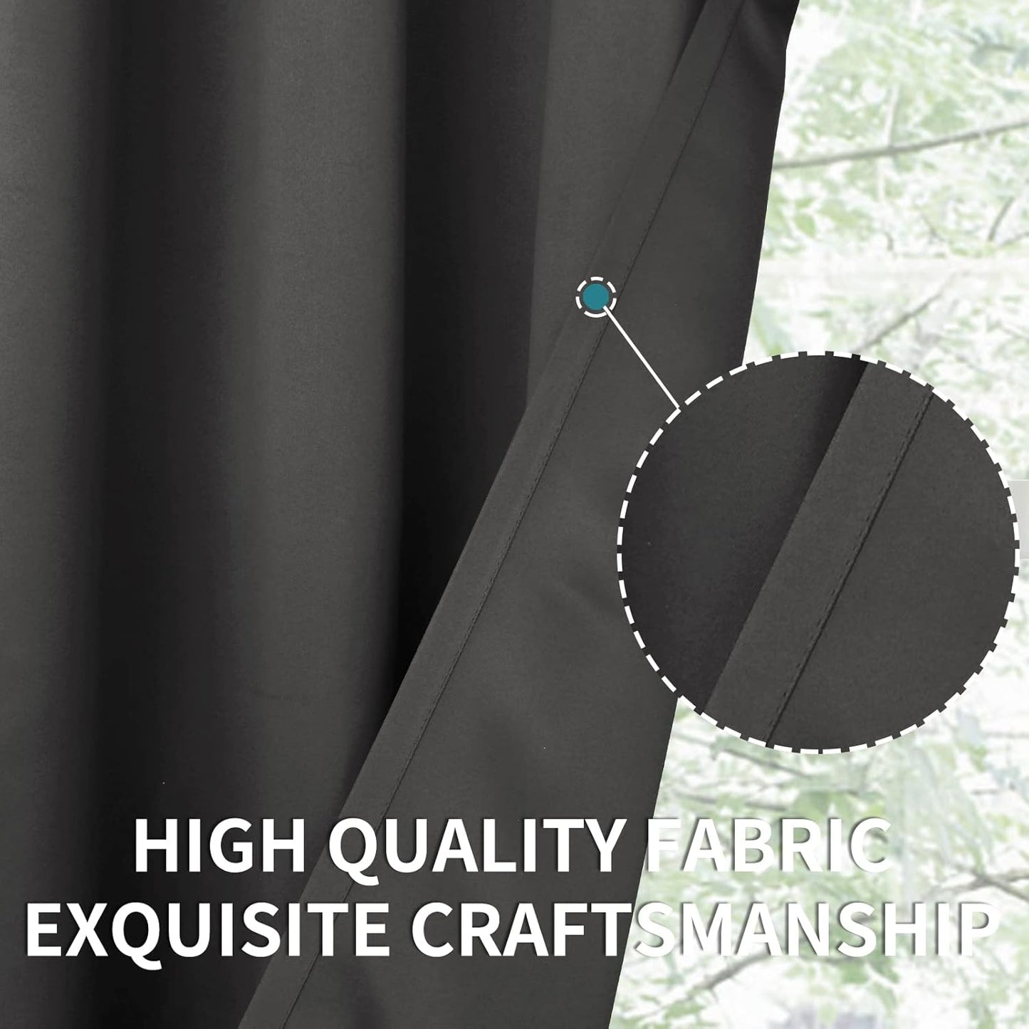 BGment Short Blackout Curtains 30 Inches Length for Window - Small Half Window Drapes with Rod Pocket Privacy for Kitchen Cafe Bathroom, Dark Grey, 2 Panels, 34 x 30 Inch