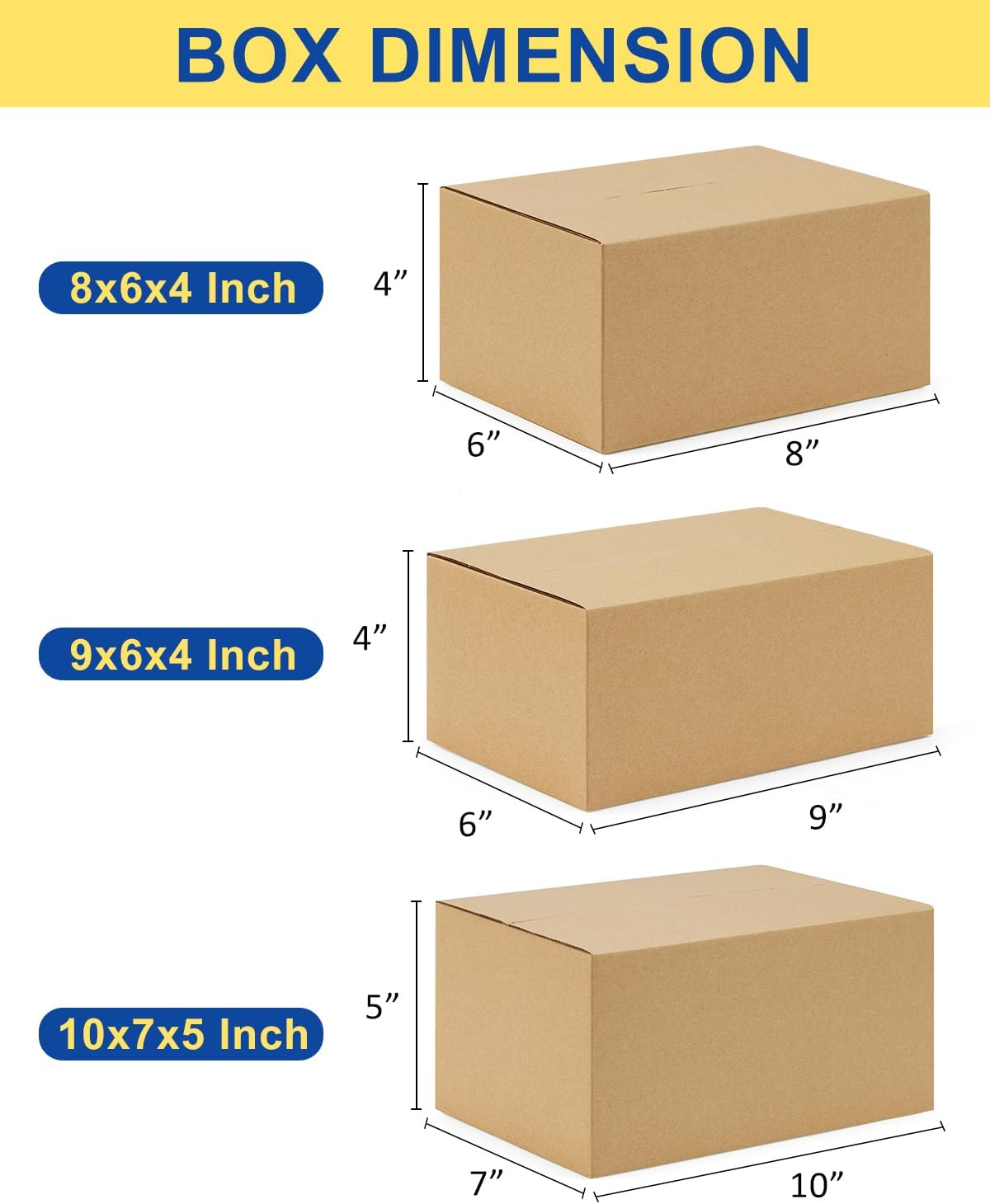 Assorted-Sizes-Shipping-Boxes-45-Pack: 8x6x4 & 9x6x4 & 10x7x5 Small-Shipping-Boxes-Mailers, Brown Corrugated-Cardboard-Boxes-for-Packing-Small-Business Mailing