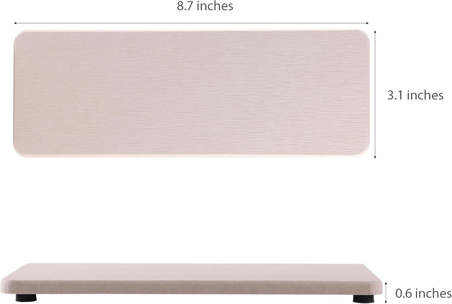 2 Pcs Water Absorbing Stone Trays, Kitchen/Bathroom Sink Soap Dish, Diatomite Tray Used for Hand Soap & Cosmetic Bottles in The Modern Home, 3.15" W x 8.7" L, Light Gray