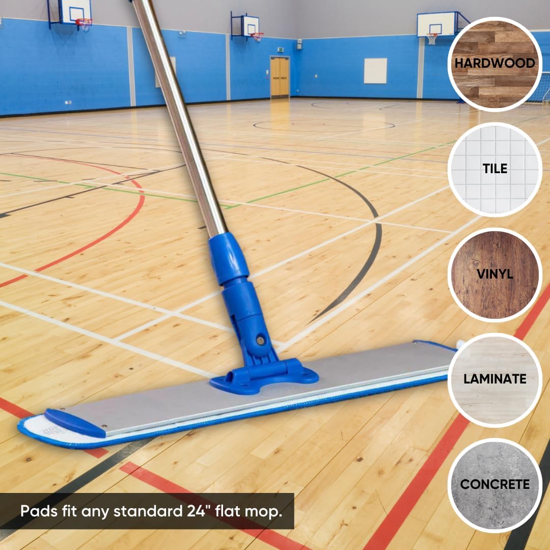 Microfiber Wholesale 20 inch Microfiber Mop Pads - Machine Washable, Reusable, Refills & Replacement Wet Mop Heads Compatible with Any Microfiber Flat Mop System (3 Pack)