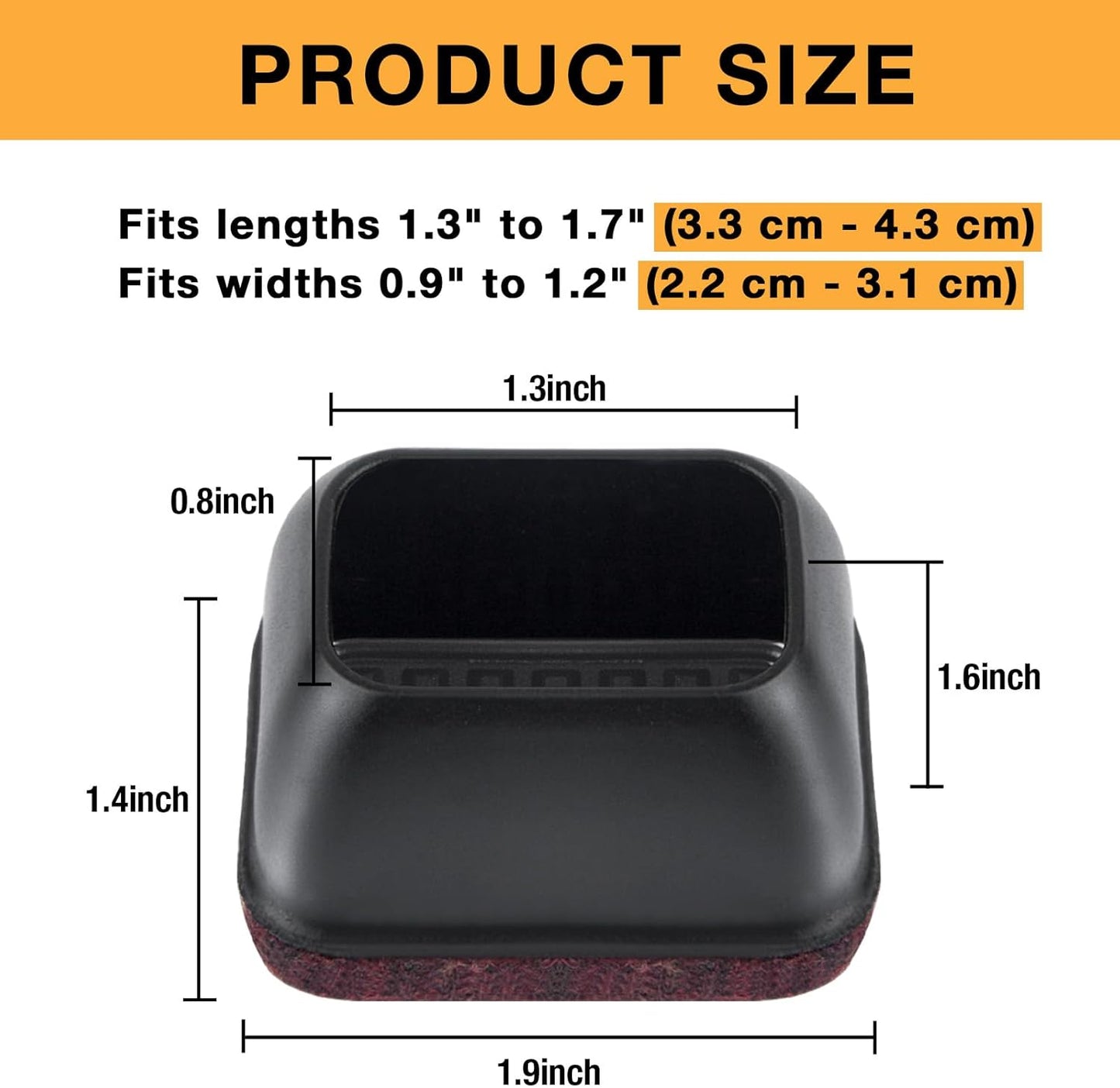 32 Pcs Rectangle Chair Leg Floor Protectors, Silicone Chair Leg Protectors for Hardwood Floors, High Elastic Chair Leg Cover for Chair Table Desk, Protect Wooden Floors from Scratching, Won't Tear