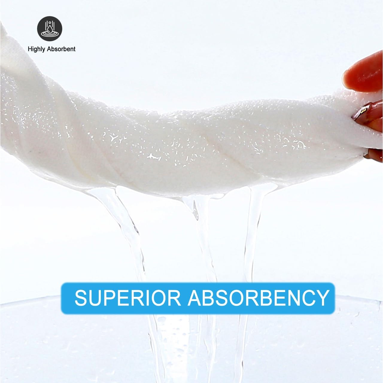 White Microfiber Cleaning Cloth 6Pack Cleaning Rags Absorbant Lint Free Cloth for House, Kitchen, Car, Glass, Stainless Steel, Window, Boat Cleaner-12''x 12''-White