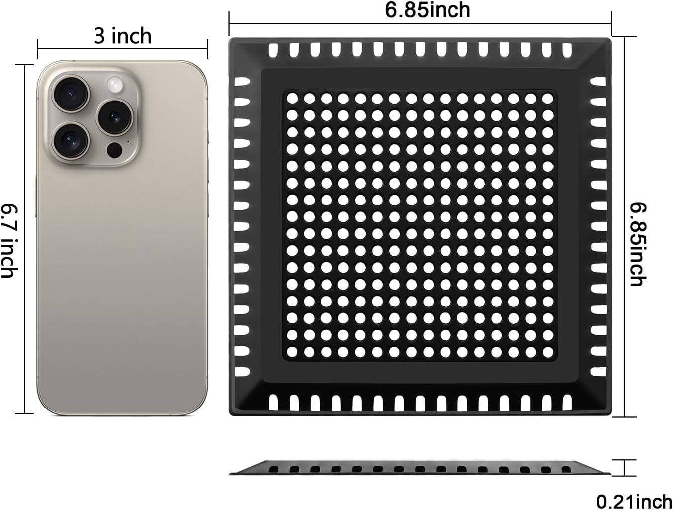 Drain Hair Catcher/Drain Strainer/Square Shower Drain Cover for Bathroom Floor Drain, Stainless Steel and Silicone Hair Stopper (Patented Product)