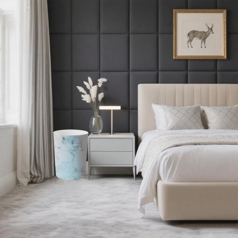 Feisco Small Trash Can for Bathroom, 2 Gallon Trash Can Trash Bin Wastebasket Garbage Can for Kitchen,Bathroom Office, Bedroom,Dorms,Laundry Room (White, 1 Pack)