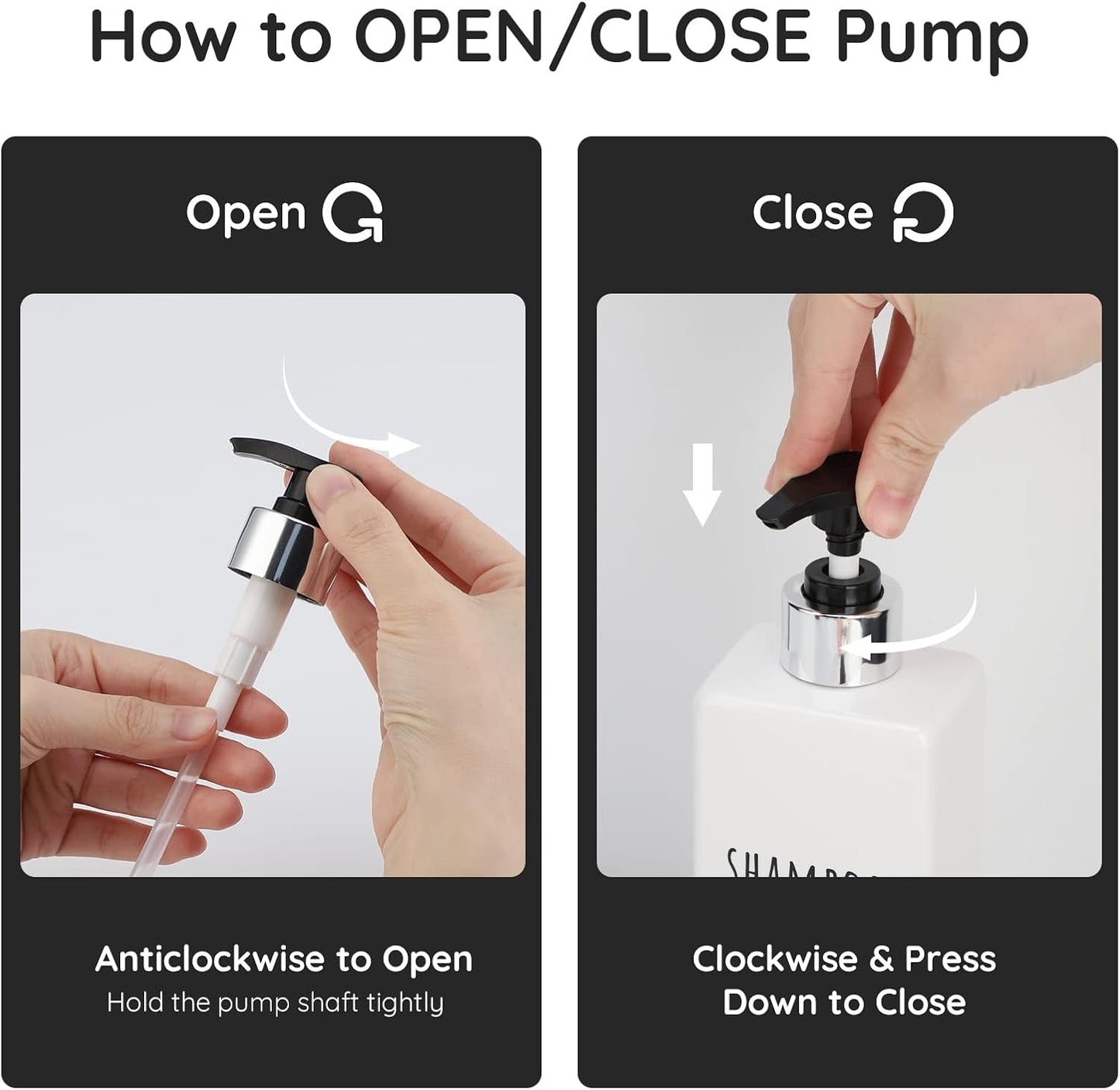 Segbeauty Square Soap Dispenser Refillable, 3pcs 16.9oz Plastic Pump Bottles, 500ml Empty Reusable Modern Bathroom Kitchen Liquid Container Set for Dispensing Shampoo Conditioner Body Soap White