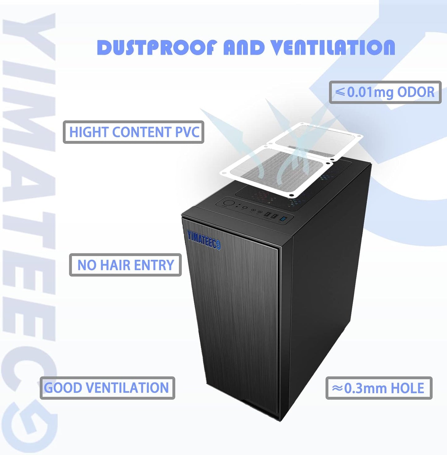 Dust Filter PC 140mm Computer Fan Filter Grills for Computer Cooler Fan/PSU/Routers 50 Mesh, Magnetic Frame PC Cooler Filter Dustproof Mesh (PVC, 140 * 140mm, 2pcs, White)