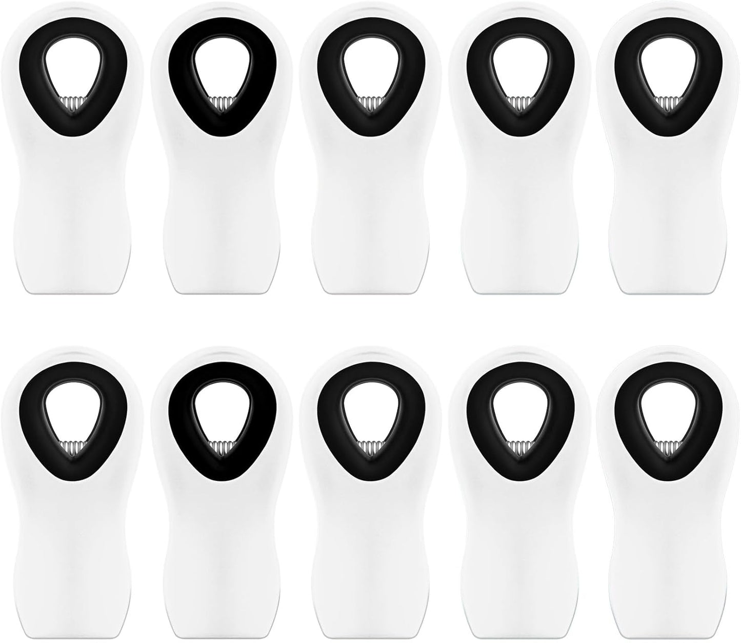 10 Pack Magnetic Chip Clips, Bag Clips, Food Clip, Plastic White Snack Clip with Magnet for Refrigerator