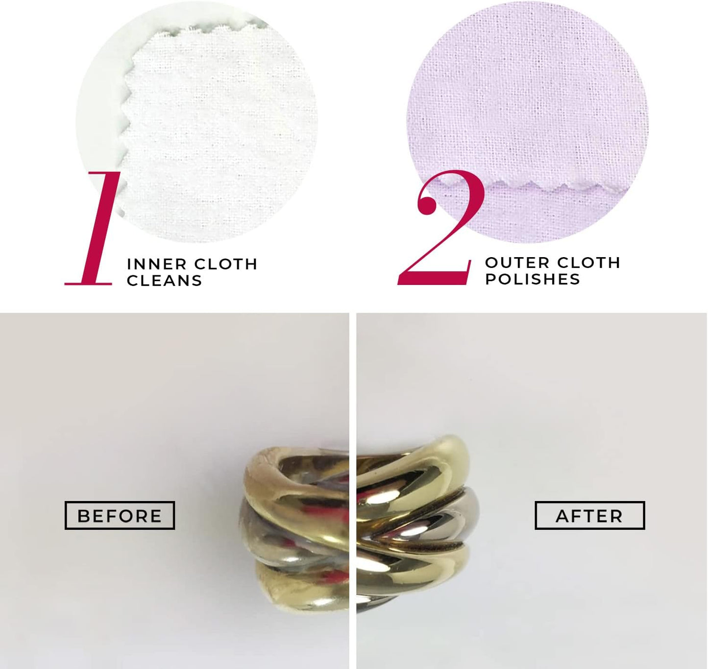 CONNOISSEURS Premium Edition Extra Large Polishing Cloth for Gold Jewelry - Ultrasoft Fabric with Anti-Tarnish Formula - 14x14 Inches