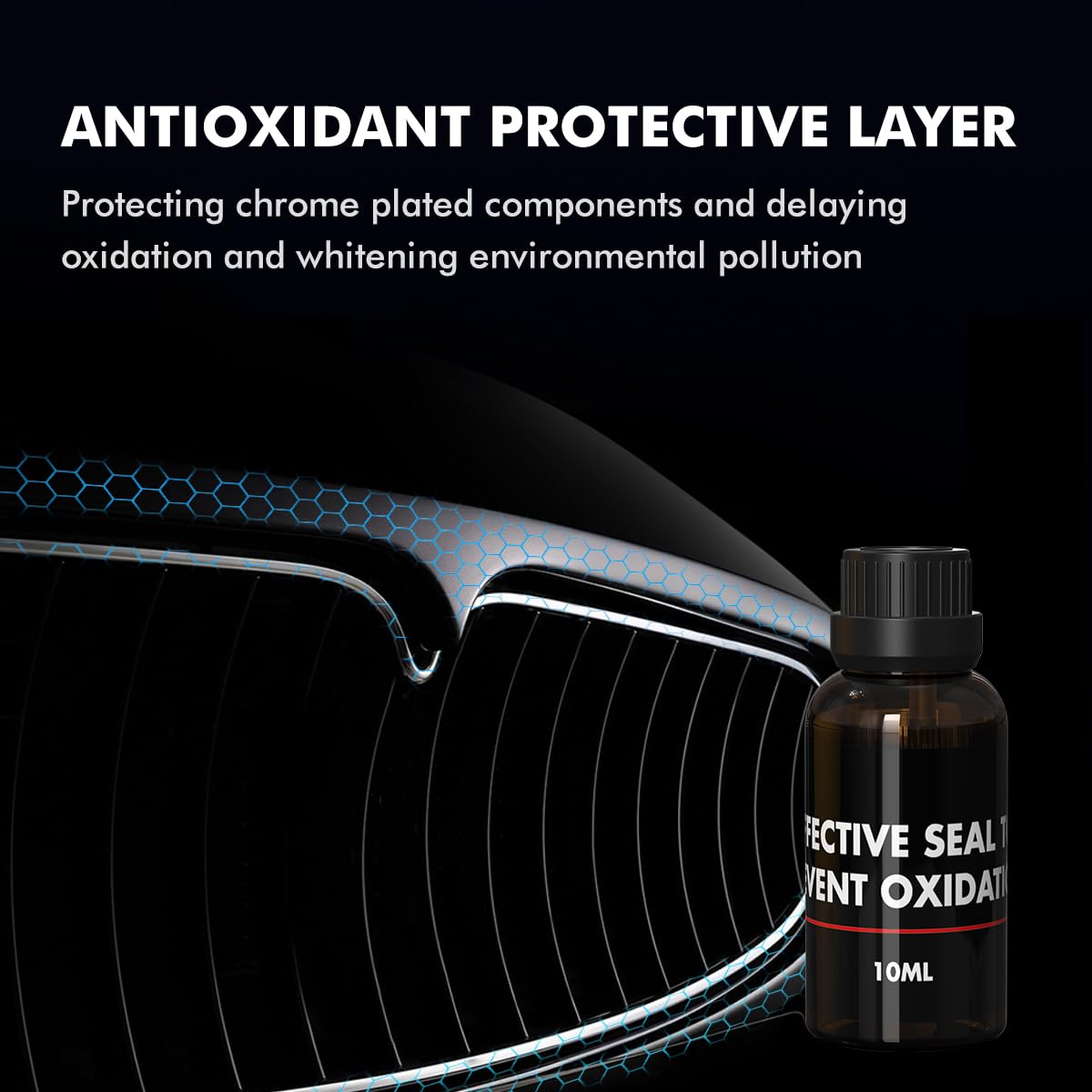 Metal Polish Restorer and Protectant, Chrome Cleaner and Polish for Cars, Removes Oxidation and Discoloration from Metal, Aluminum, Stainless Steel, Brass, Chrome and More - 7Oz
