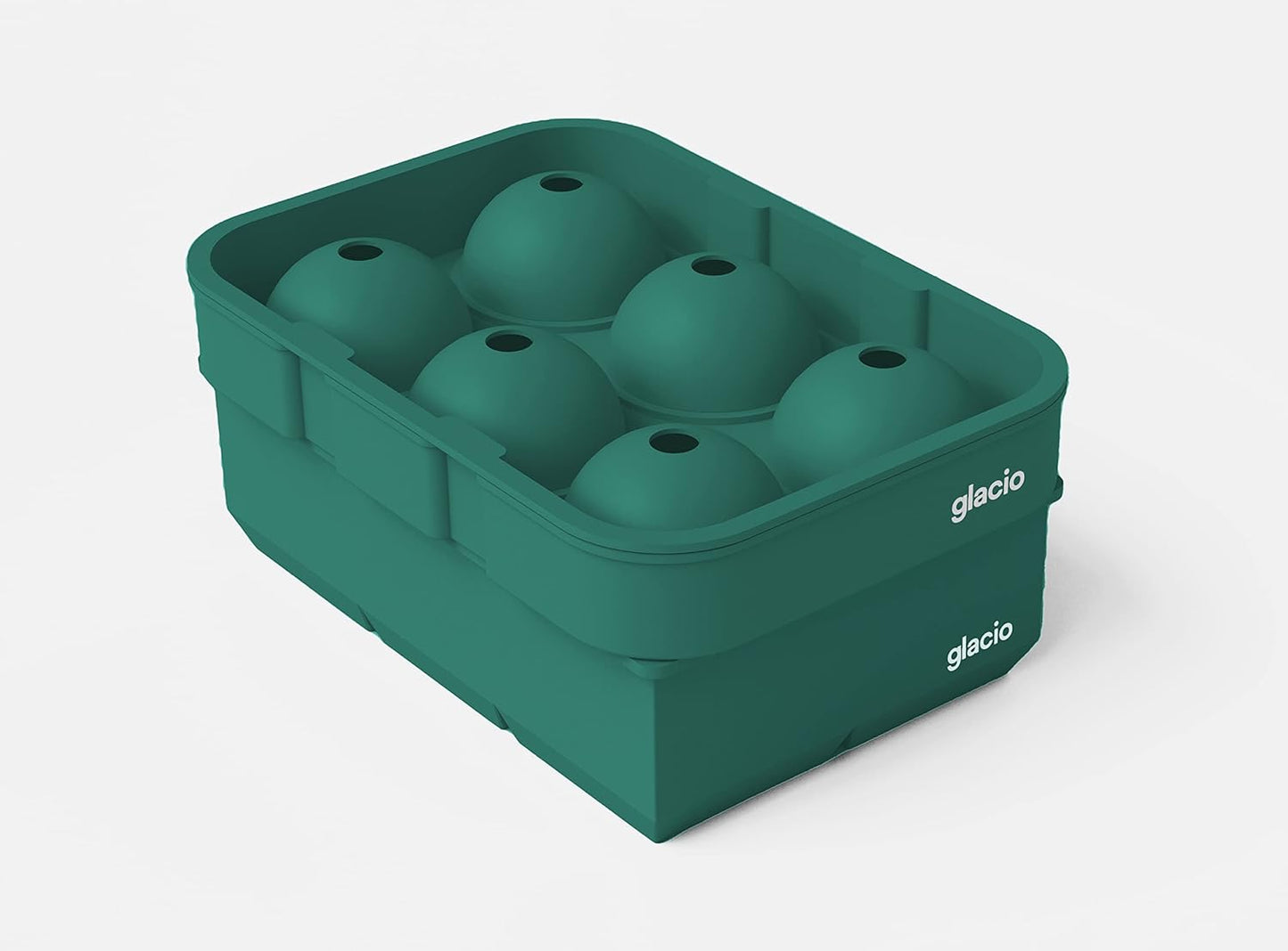 glacio Silicone Ice Cube Trays – Large Silicone Molds for 2-Inch Ice Cubes and Spheres Whiskey Ice Cube Trays with Lids for Cocktails & Bourbon – Set of 2