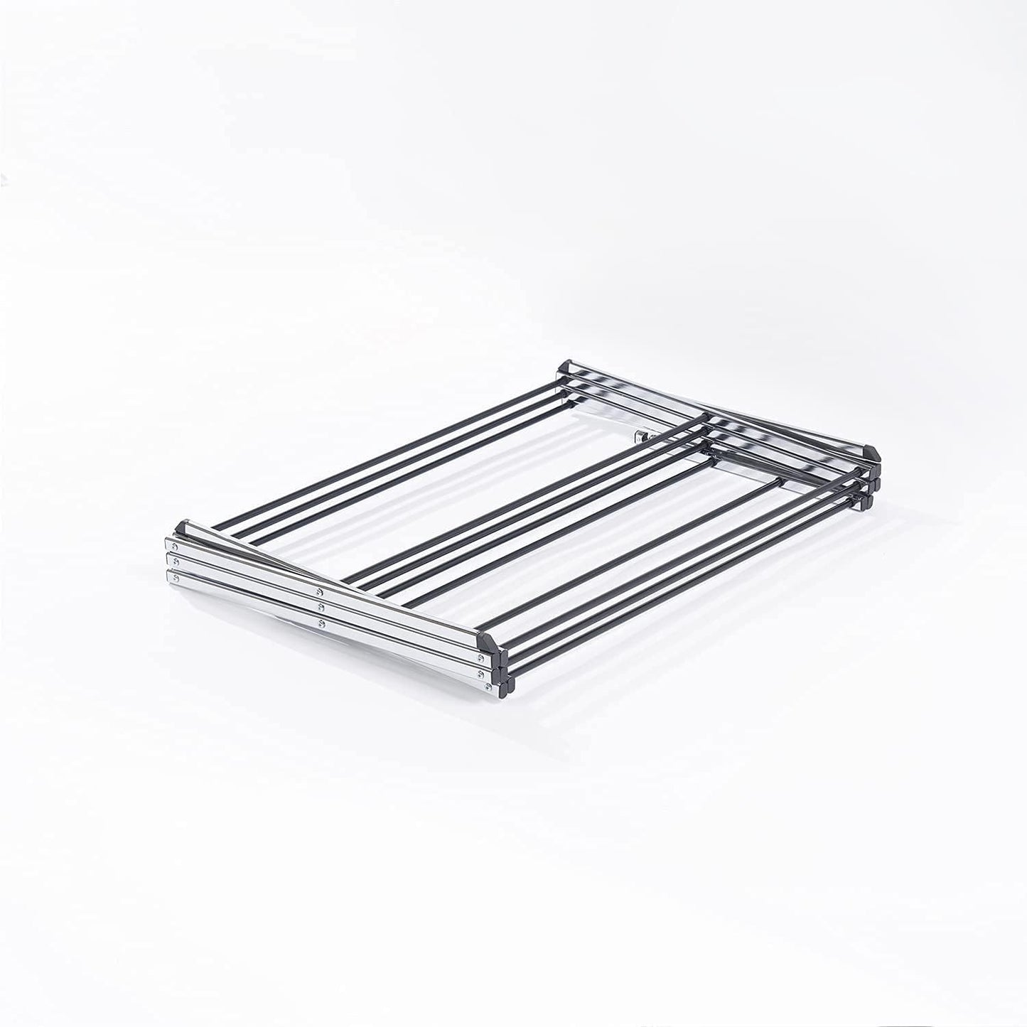 Displays By Jack Portable Collapsible Clothing Dryer Rack, Foldable Drying Rack for Clothes, Lingerie, Towels, Linens, Laundry Home Apartment Must Haves, Metal Chrome Finish