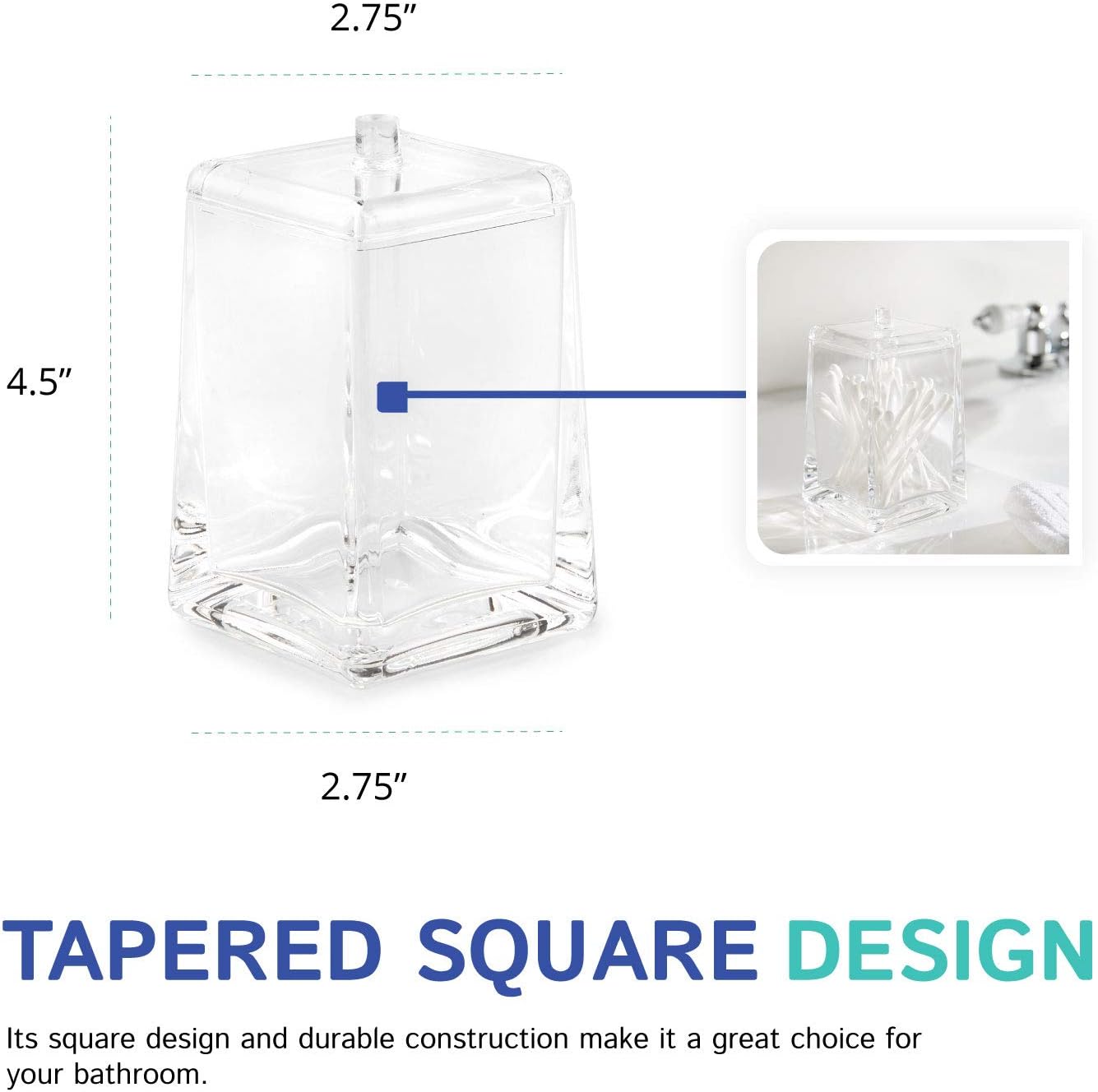 Huang Acrylic Square Tapered Accessory Set (Swab Box)