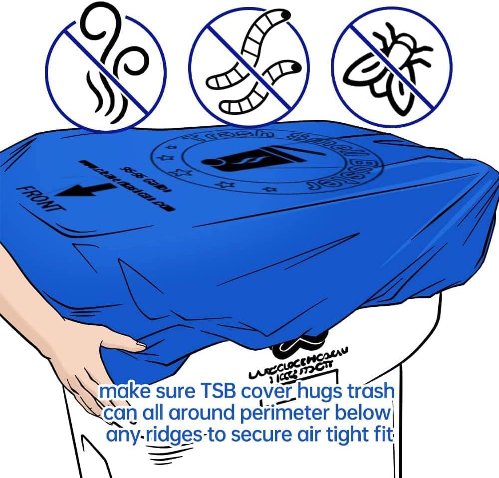 64 Gallon Trash Can Cover Odor Eliminating Bag with Elastic Band Lemon Scented Durable Chemical Free 1 Cover