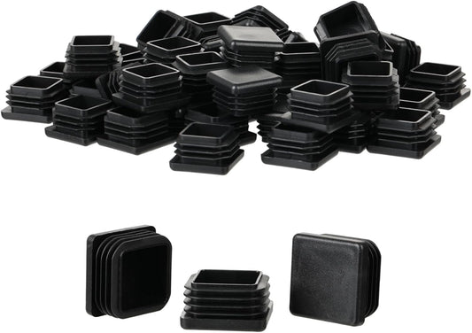 Furnigear Plastic Plugs Tubing End Cap Chair End Caps Outside Bottom Tubing Caps Square Furniture Sliders Glides Black (40, Fit 0.35-0.44" Square Tube Inner Size)