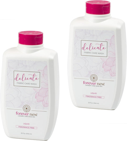 Forever New 32oz Liquid Unscented Fabric Care Wash 2 Pack (64oz Total) Natural Laundry Detergent