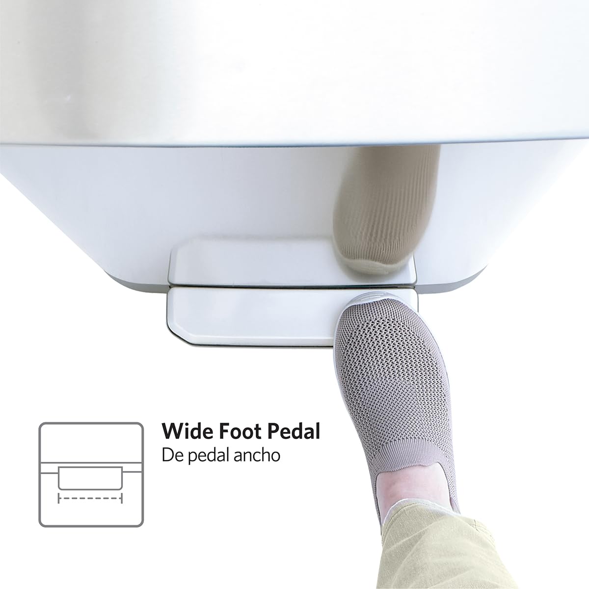 Glad Stainless Steel Step Trash Can, Series 2 with Clorox Protection - Large Metal Kitchen Garbage Bin with Soft Close Lid, Foot Pedal and Waste Bag Roll Holder, 20 Gallon