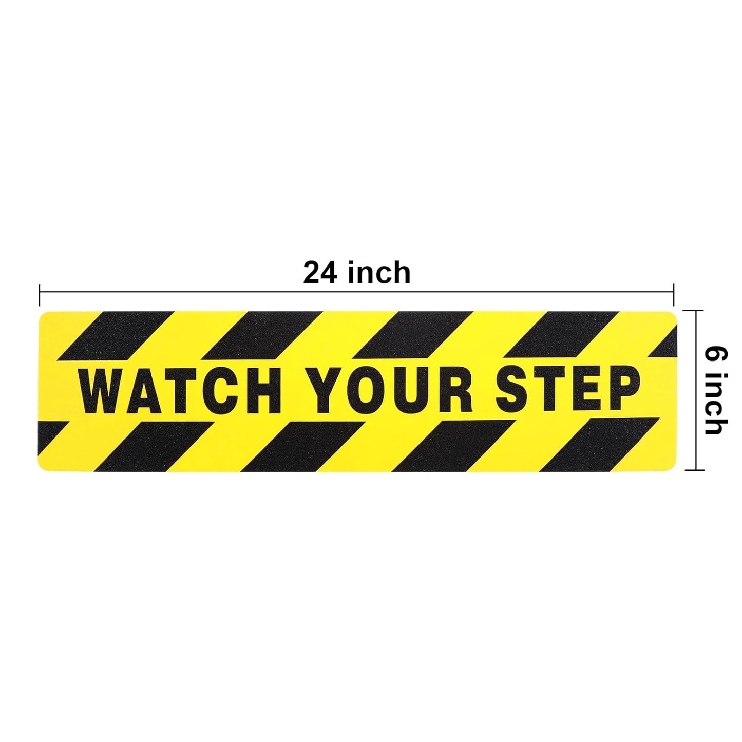Boao 12 Pieces Watch Your Step Stickers Sign 6 x 24 Inch Caution Watch Your Step Floor Decals Warning Sticker Adhesive Tape Anti Slip Abrasive Tape for Workplace Safety Wet Floor Caution